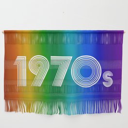 Rainbow Pride 1970s Retro Disco Font  Wall Hanging