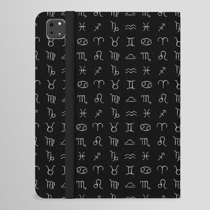 Zodiac constellations symbols in silver iPad Folio Case