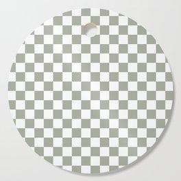 Large Desert Sage Grey Green and White Check Cutting Board