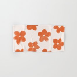 Vintage 60s Flowers in Burnt Orange Hand & Bath Towel