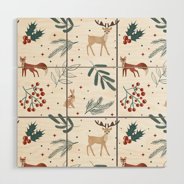 Christmas Forest Theme Wood Wall Art