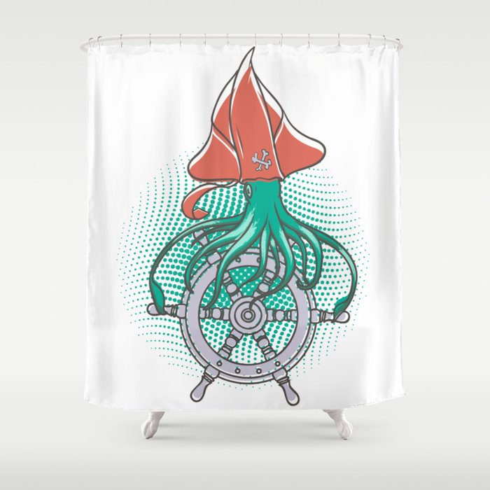 The squid pirate Shower Curtain