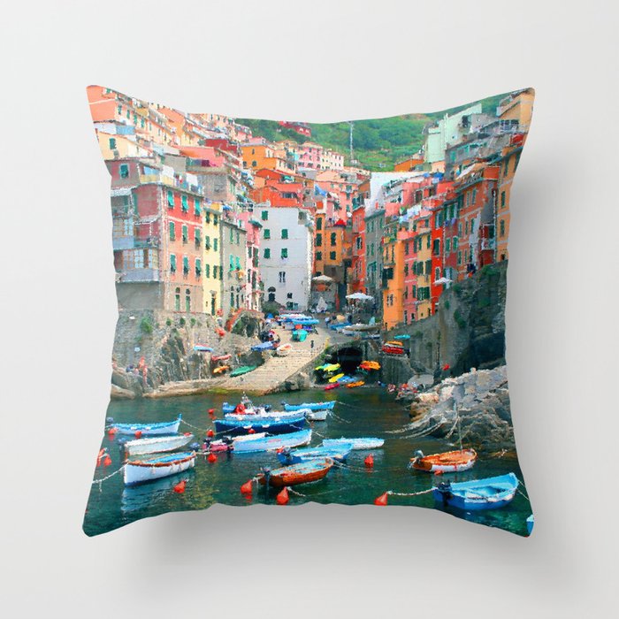 Italy. Cinque Terre marina Throw Pillow