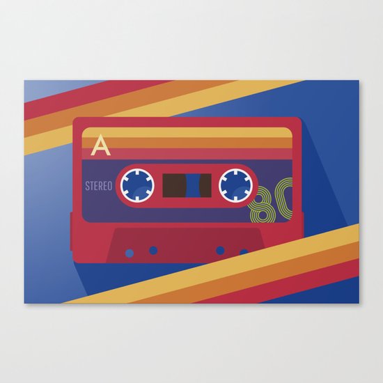 80s Retro Tape Deck Canvas Print