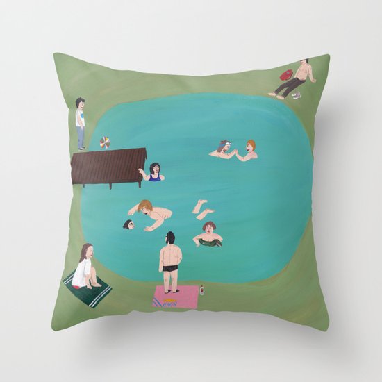At the Quarry Pond Throw Pillow
