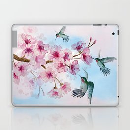 Cherry Blossom and Hummingbirds Laptop Skin