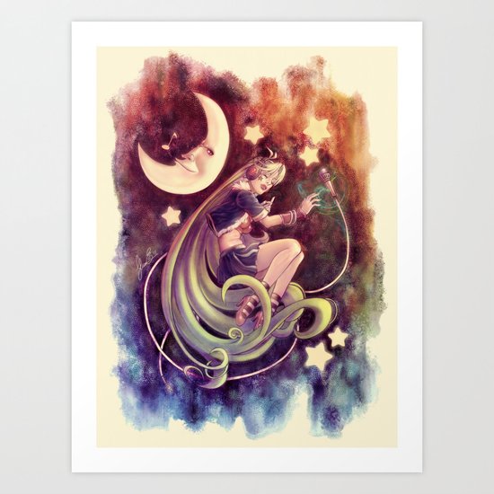 The Moon and the (Rock)Star Art Print