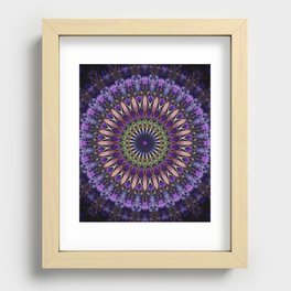 Lilac and golden mandala Recessed Framed Print