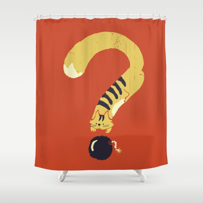 Question Mark (Curiosity Kills The Cat) Shower Curtain