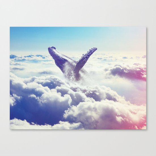 Cloudy whale Canvas Print