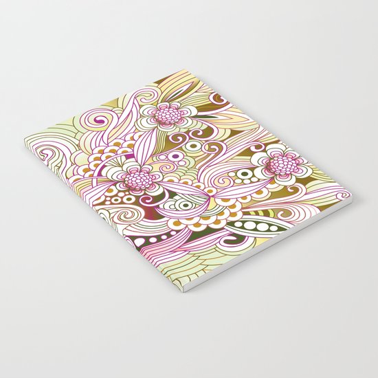 Flower fire | yellow, purple, green and ocre Notebook