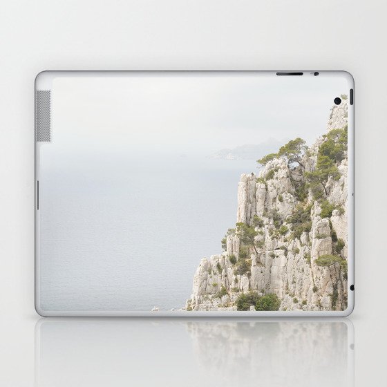Calanques National Park in France | Rocky Landscape on a Moody Summer Day Art Print | Europe Travel Photography Laptop & iPad Skin