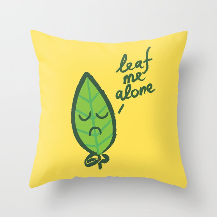 The introvert leaf Throw Pillow