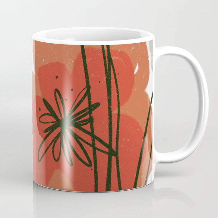 Orange Garden 3 - Minimal Contemporary Abstract Coffee Mug