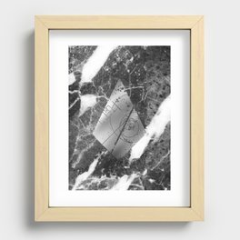 Elegant Marble Silver Kite Recessed Framed Print