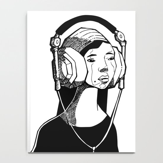 Big Headphones Are The Best Musical Girl Notebook By Lostmarketplace Society6,A Cartoon Boy Face