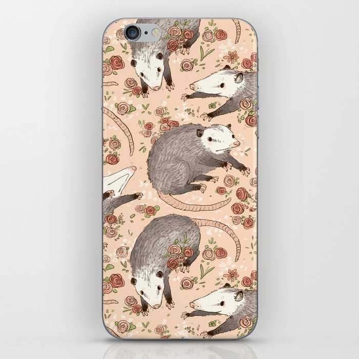 Opossum and Roses iPhone Skin