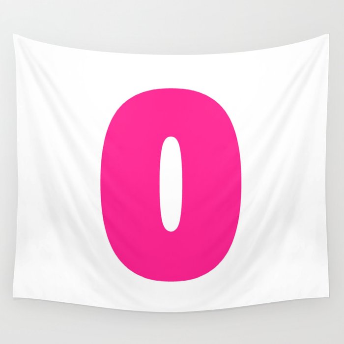 0 (Dark Pink & White Number) Wall Tapestry