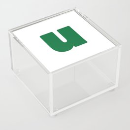 u (Olive & White Letter) Acrylic Box