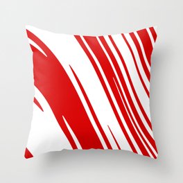 Candy Cane Christmas Red & White Stripes Abstract Pattern Design  Throw Pillow