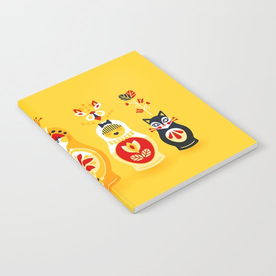 Russian Nesting Dolls – Yellow & Red Notebook