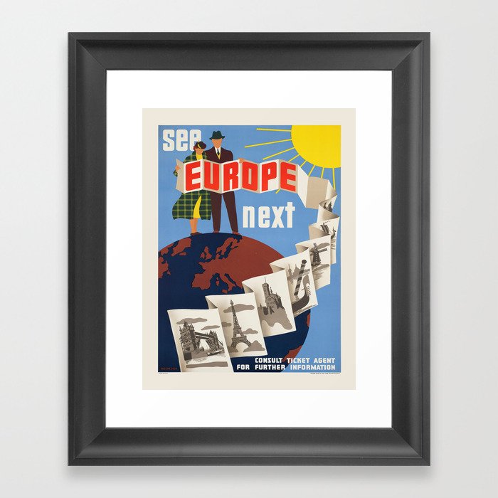 Vintage poster - Europe Framed Art Print