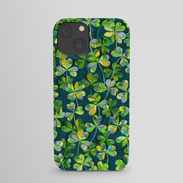 Lucky Clovers in Emerald Green iPhone Case