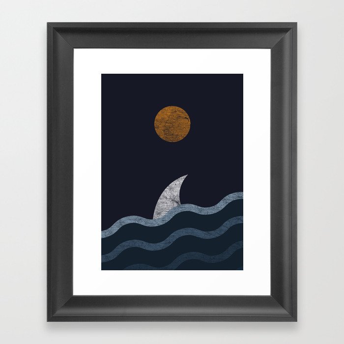 Midnight Shark Framed Art Print