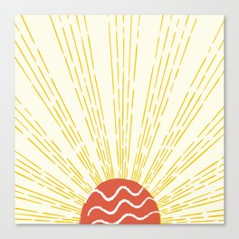 Sun Rays Retro art  Canvas Print
