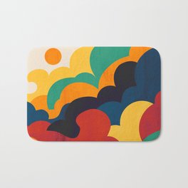 Cloud nine Badematte | Smoke, Summer, Sun, Outdoor, Nature, Illustration, Fractal, Geometric, Graphicdesign, Rainbow 