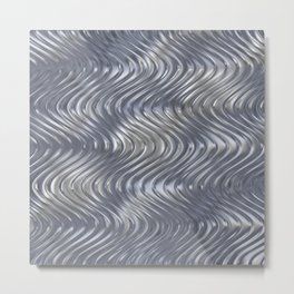 Metallic silver wave background pattern Metal Print | Metallic, Shiny, Glossy, Silver, Metallizer, Background, Grey, 3D, Wave, Digital 