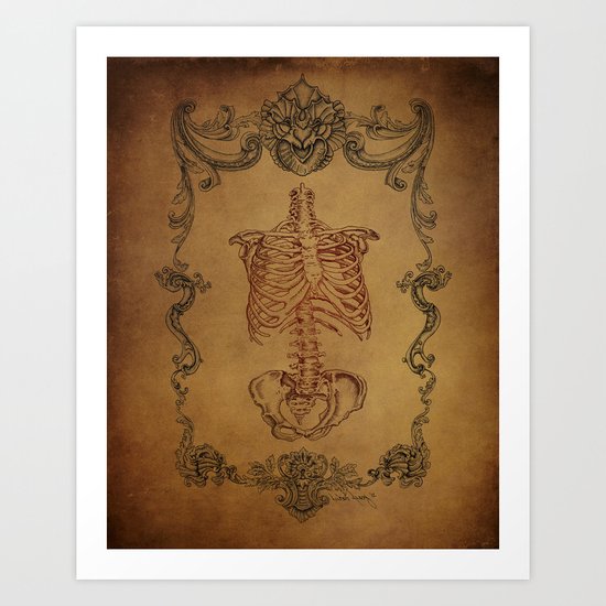 Scrolls & Bones Art Print