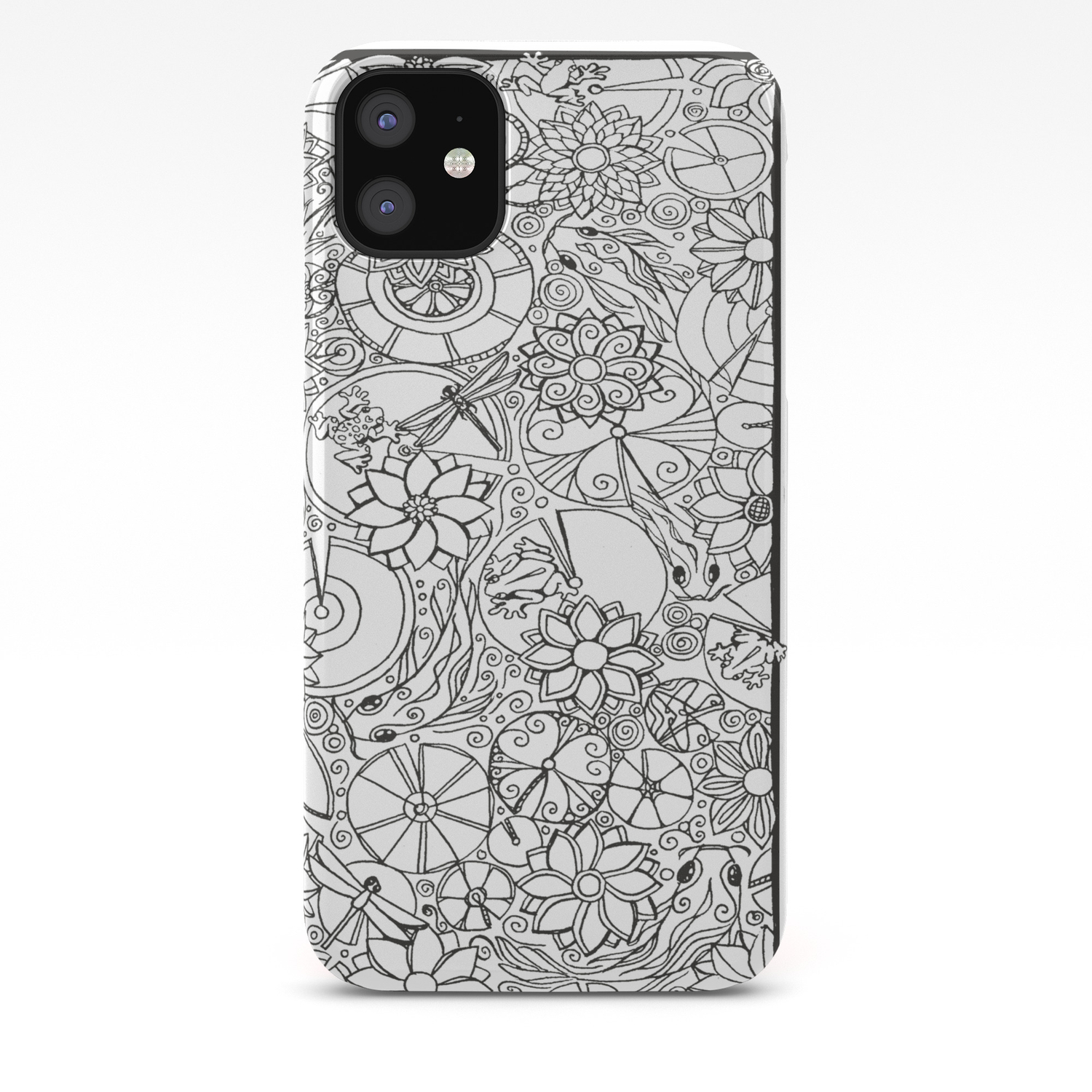 Koi Pond Coloring Page Iphone Case By Alohalani