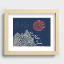 Mountains, Stars and Super Moon Recessed Framed Print