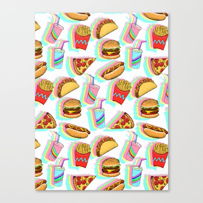 Rainbow Fast Food Canvas Print