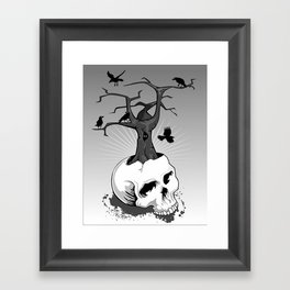 Skull and Tree Framed Art Print