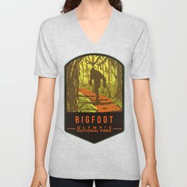Bigfoot Olympic National Park V Neck T Shirt
