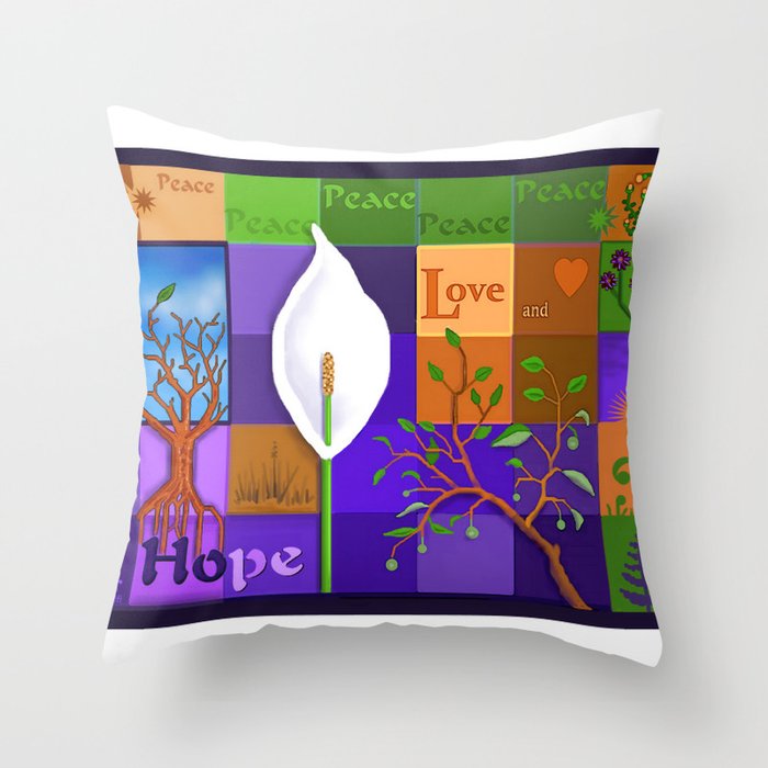Peace Love and Hope  Throw Pillow