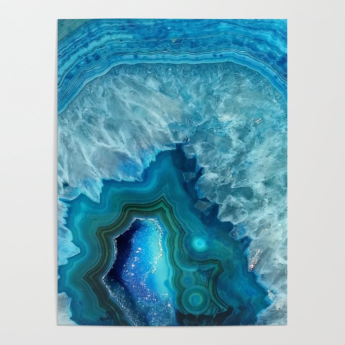 Turquoise Blue Agate Poster