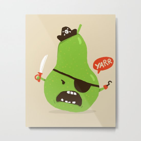 Pear-ate a.k.a The Angry Pirate Metal Print