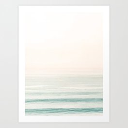 Washed Out Ocean Waves // California Beach Surf Horizon Summer Sunrise Abstract Photograph Vibes Art Print