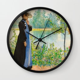 Karin by the Shore, 1908 by Carl Larsson Wall Clock