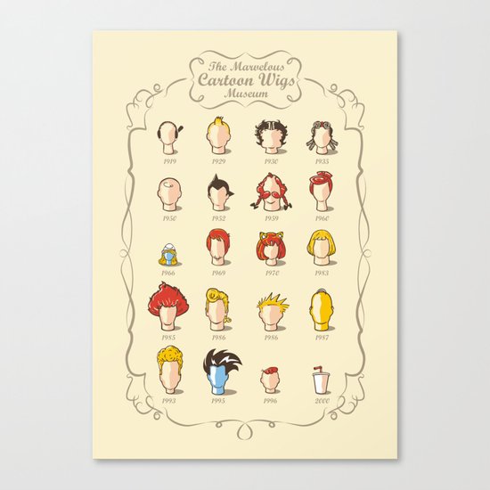 The Marvelous Cartoon Wigs Museum Canvas Print