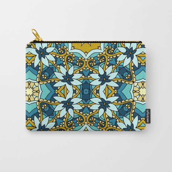 Floral mosaic Carry-All Pouch