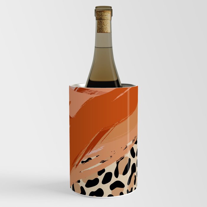 Grapes and cheetah slices - Boho Chic Collage Wine Chiller