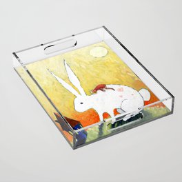 A Soft Friend Bunnies Easter Day Acrylic Tray