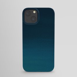 Navy blue teal hand painted watercolor paint ombre iPhone Case