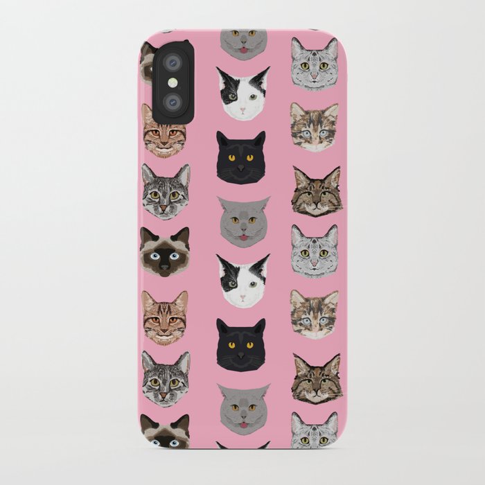 Cute Cat breed faces smiling kitten must have gifts for cat lady cat man cat lover unique pets iPhone Case