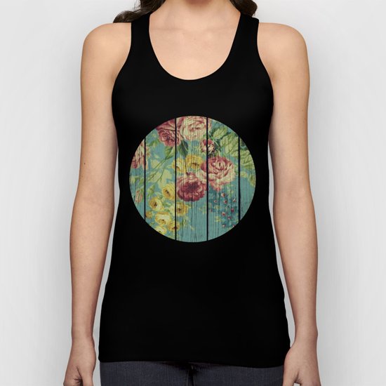 Flowers on Wood 08 Unisex Tank Top
