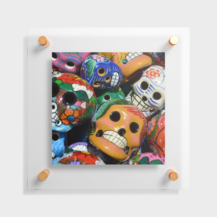 Mexico Photography - Masks Used For The Mexican Holiday Floating Acrylic Print